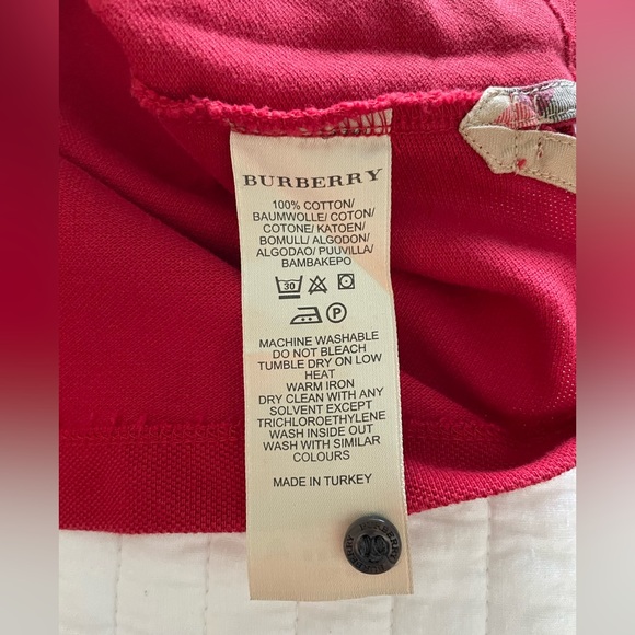 BURBERRY BRIT Mens XXL Red Polo Shirt Classic Fit - Picture 6 of 6